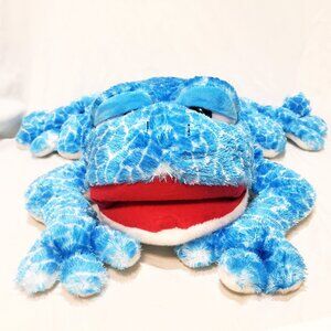 Blue Frog Plush Stuffed Animal 20" Sound & Light Animatronics Floppy Amphibian